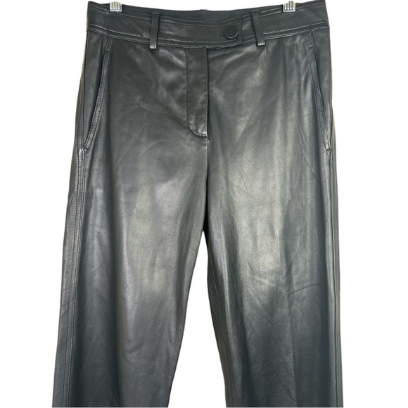 Helmut Lang Black Straight Leg Lamb Leather Pants Women’s Size 0 - Picture 2 of 12